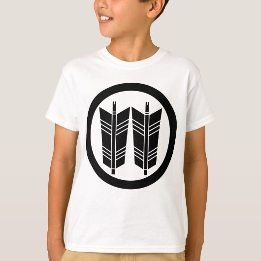 Twee parallelle pijlen in cirkel t-shirt (Voorkant)