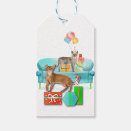 Twee partijen katten met Birthday Cadeaus Gift Cadeaulabel