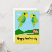 Twee partners Happy Jubileum-kaart Kaart (Voorkant / Achterkant in situ)