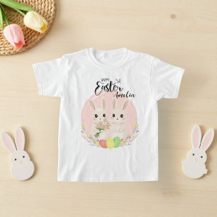 Twee Pasen konijnen gepersonaliseerd T-shirt