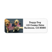 Twee patriottische Goldens Return Address Labels (Voorkant)