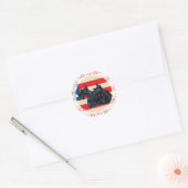Twee patriottische Schotse terriërs Ronde Sticker (Envelop)