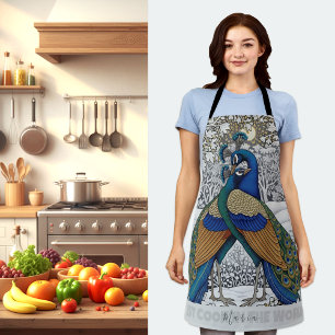 Twee pauwen in Love Art Schort, Chefs Keuken Schort