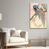 Twee pauwen op boomtak  Japanse kunst Canvas Afdruk