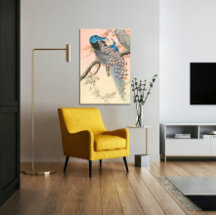 Twee pauwen op boomtak  Japanse kunst