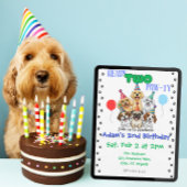 Twee Paw-ty verjaardagsuitnodiging Kaart