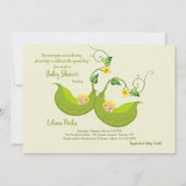 Twee Pea Pods Baby shower Uitnodiging (Voorkant)