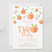 Twee Peach Tweede Verjaardag Kaart (Voorkant)