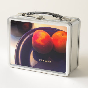 Twee Peaches Stilleven Metalen Lunchbox