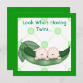 TWEE PEAS IN EEN POD BABY SHOWER INVITATION GIRL O KAART (Voorkant / Achterkant)