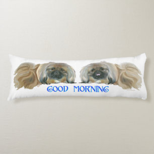 Twee Pekingese Goedemorgen Lichaamskussen