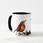 Twee pennen, pijnbomen: Oliepastel, Freehand Art Mok (Voorkant links)