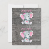 Twee per pagina bedankkaartjes Olifant Meisje Show Kaart (Achterkant)