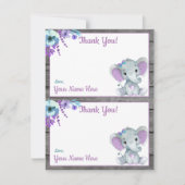 Twee per pagina Bedankt Kaarten Olifant Meisje Sho (Voorkant)
