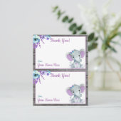 Twee per pagina Bedankt Kaarten Olifant Meisje Sho (Staand voorkant)