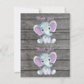 Twee per pagina Bedankt Kaarten Olifant Meisje Sho (Achterkant)