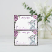 Twee per pagina Bedankt-kaarten Olifant Meisje Sho Kaart (Staand voorkant)