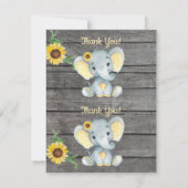 Twee per pagina Dank je kaarten Olifant Meisje Sho (Achterkant)