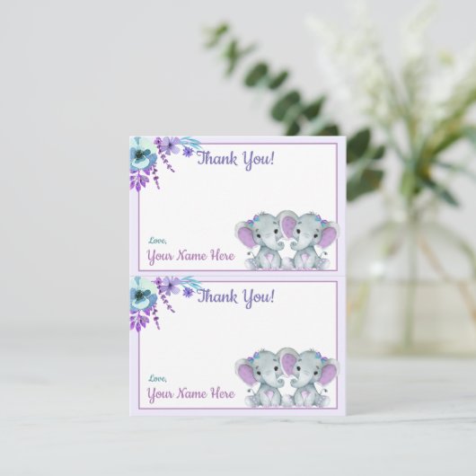 Twee per pagina dank u kaarten olifant twin douche (Staand voorkant)