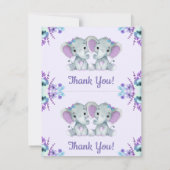 Twee per pagina dank u kaarten olifant twin douche (Achterkant)