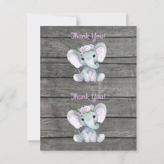 Twee per pagina Dank u voor de ellephant Girl Show Kaart (Achterkant)