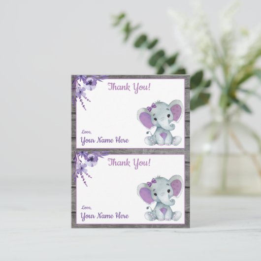 Twee per pagina Dank u voor uw kaarten Paars (Staand voorkant)