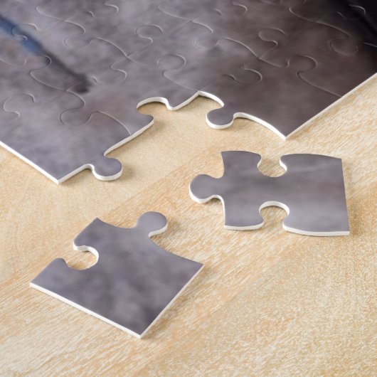 twee percheron's ploegen Puzzle Legpuzzel (Zijkant)