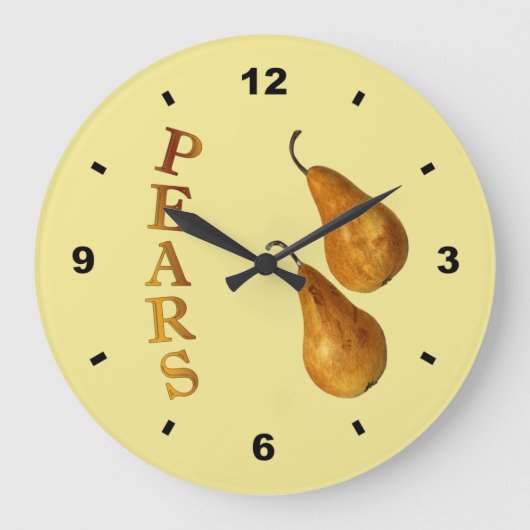 Twee peren ~ Botanische klok ~ Keuken ~ Elke kleur (Voorkant)