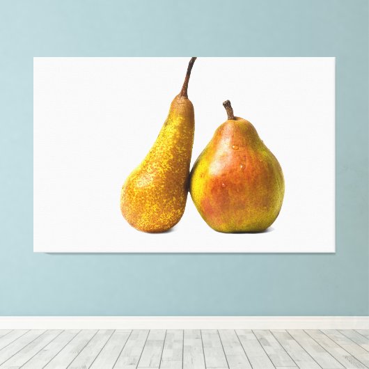 Twee peren canvas afdruk (Insitu (Houten vloer))