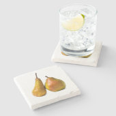 Twee peren stenen onderzetter (Zijkant)