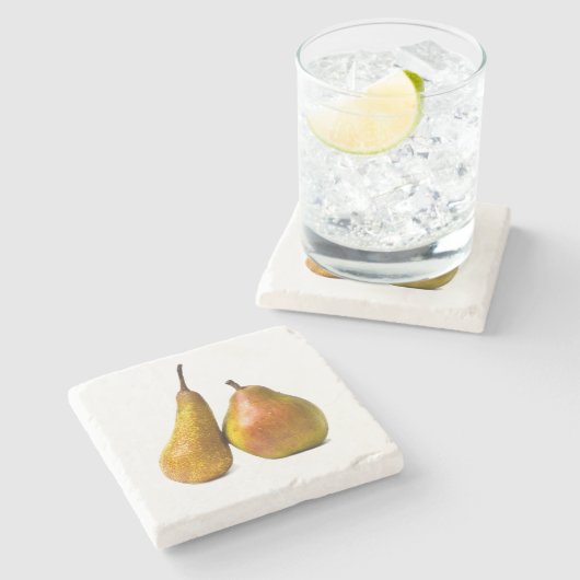 Twee peren stenen onderzetter (Zijkant)