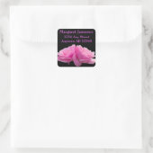 Twee perfect roze Roses Weddenschapslabel Vierkante Sticker (Tas)