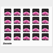 Twee perfect roze rozen persoonlijke bruiloft vierkante sticker (Vel)