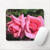 twee perfecte hete roze rozen. liefde muismat (Met muis)