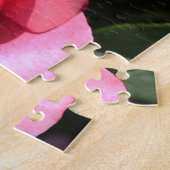 twee perfecte, roze roos bloemen. legpuzzel (Zijkant)