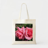 twee perfecte, roze roos bloemen. tote bag (Voorkant)