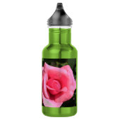twee perfecte, roze roos bloemen. waterfles  (Rechts)
