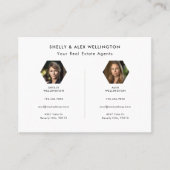 Twee personen aangepaste QR-code foto onroerend go Visitekaartje (Voorkant)