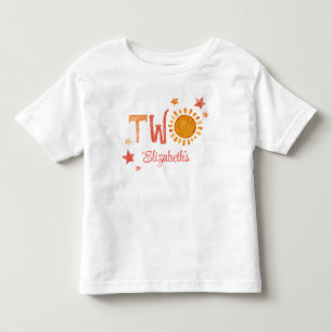 Twee persoonlijke zonneschijn van de 2e verjaardag kinder shirts