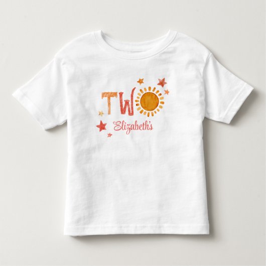 Twee persoonlijke zonneschijn van de 2e verjaardag kinder shirts (Voorkant)