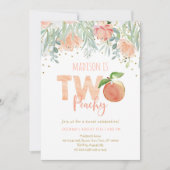 Twee perzik bloemige verjaardag kaart (Voorkant)