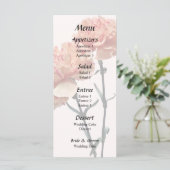 Twee Perzik en Roze Anjers Trouwmenu Menu (Staand voorkant)
