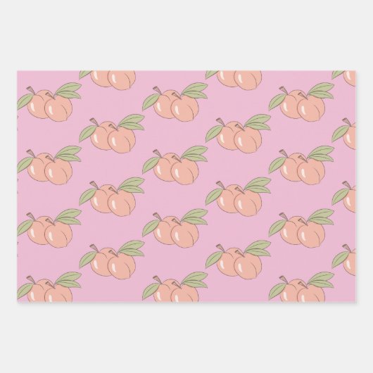 Twee perziken die papierbladen overvullen inpakpapier vel (Voorkant 3)