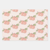 Twee perziken die papierbladen overvullen inpakpapier vel (Voorkant 2)