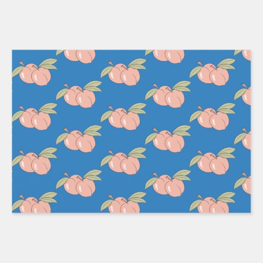 Twee perziken die papierbladen overvullen inpakpapier vel (Voorkant)