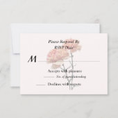 Twee perziken en roze anjers RSVP kaartje (Voorkant)