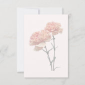 Twee perziken en roze anjers RSVP kaartje (Achterkant)