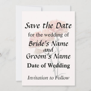 Twee perziken en roze anjers save the date