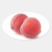 Twee perziken ovale sticker (Voorkant)