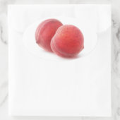 Twee perziken ovale sticker (Tas)